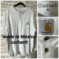 carhartt メンズXL ヘンリーネックTシャツ　カーハート　メキシコ　灰