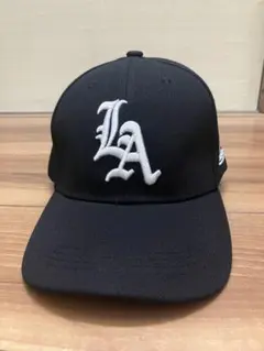 LAロゴ ブラックベースボールキャップ