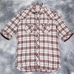 立*博様 NICOLE CLUB FOR MEN【46】半袖ネルシャツ　麻　綿