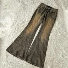 Y2K グランジ　平成　ヴィンテージ風 フレアデニム パンツ ブーツカット