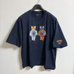 グラニフ　宇宙飛行士　猫　刺繍　Tシャツ ネコ　astro cat ねこ　宇宙服