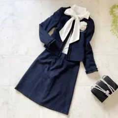 NOUQUE ツイードノーカラージャケット&スカート　セットアップ　ママスーツ