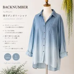 BACK NUMBER 薄手ダンガリーシャツ グラデーション Lのサムネイル