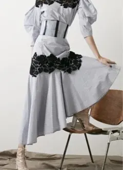 2018年春夏コレクション　アシンメトリー　ドレープロングパンツ