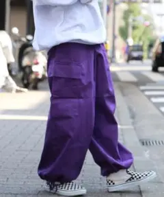 SPINNS カーゴパンツ　パープル