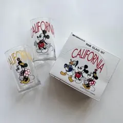 《当時物》ミッキー&ミニー ペアグラス 日本製 カリフォルニア 未使用