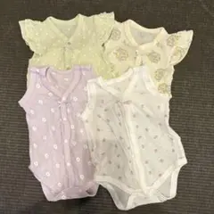 ノースリーブ肌着ロンパース4枚セット