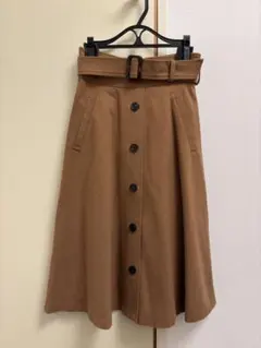 Natural Beauty Basic ブラウンひざ丈スカート XS