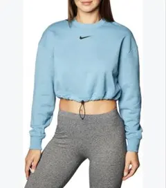 NIKE クロップドトレーナー ブルー　レディース L