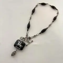 未使用級 ロビンスティール ネックレス バラ ローズ アンティーク装飾 