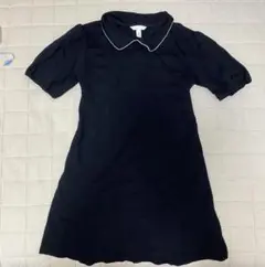 H&M ブラック ポロカラー ミニワンピース