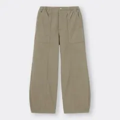 GU ジーユー コクーンジョガープルオンパンツ XS オリーブ