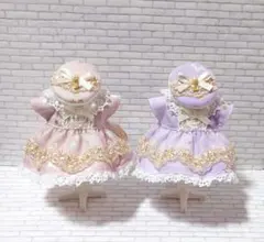 ハンドメイド　ミニチュアドール服　お姉さん　色違いセット