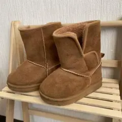 ムートン　ブーツ　男女　ブラウン　もこもこ　15センチ