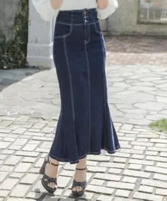 美品☆JULIA BOUTIQUE ハイウエストデニムマーメイドスカート