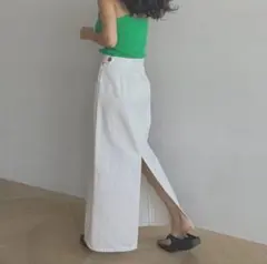 SeaRoomLynn Soft denimストレートスカート ホワイト/Mのサムネイル