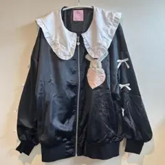 ハニーシナモン　袖リボンハニーちゃんセーラージップアップ　スカジャン　黒　20