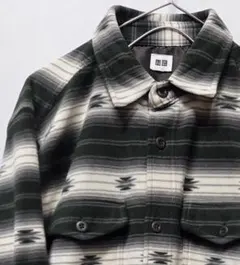 UNIQLO ユニクロ フリース ストライプ柄 カジュアルシャツ