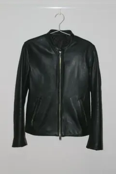 STUDIOUS ブラックレザー シングルライダースジャケット