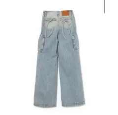 Back ribbon denim cargo pants アンドマリー