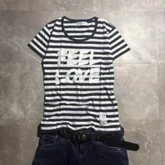00s VANQUISH striped print baby tee s/sのサムネイル