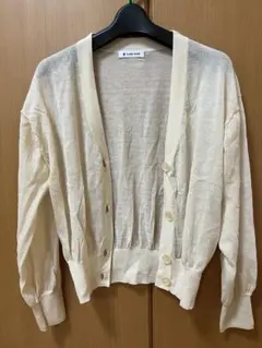 GLOBAL WORK 薄手長袖カーディガン クリーム色