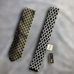【新品タグ付・未使用】メンズネクタイ 2本SET 縁起物ふくろう／ニットタイ