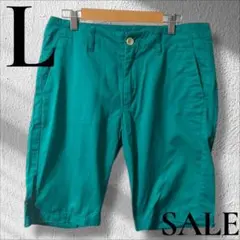 「即日発送」L ターコイズ ショートハーフパンツ サイドポケット付き