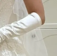 ウェディンググローブ サテン オフホワイト