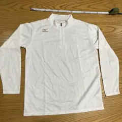 Mizuno ハーフジップ長袖シャツ M ホワイト