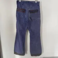 リーバイス ストレートパンツ チロリアン 花柄 W31 青 綿 お散歩 