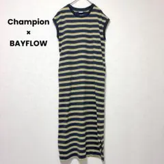 チャンピオン ベイフロー ボーダー ノースリーブ カットソー ワンピース
