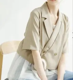 ROPÉ PICNIC 麻調シアークロップドジャケットのサムネイル