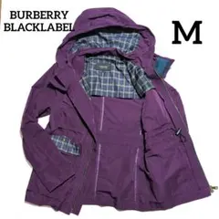 バーバリー　ミリタリージャケット　ダブルファスナー　ノバチェック　ロゴ刺繍　M