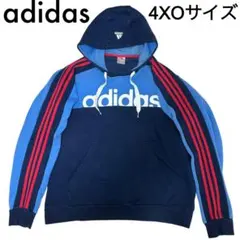 アディダス 4XO 3ライン 3本線 超オーバーサイズ スウェット パーカー