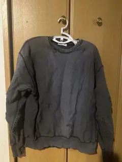 FLAGSTUFF ダメージ加工 グレー トレーナー　Ｍサイズ