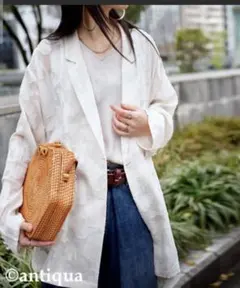 antiqua ホワイト ダブルブレスト テーラードジャケット