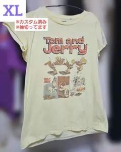 XL カスタム済み トムとジェリー Tシャツ レモンイエローのサムネイル