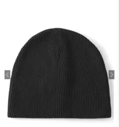 黒のリブ編みニット帽 GRL ビーニー