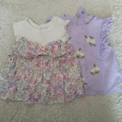 petit main 花柄トップス 花柄刺繍 90センチ