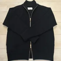 UNITED TOKYO ウールリブ ジップアップドライバーズニット