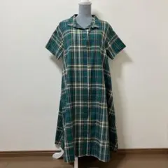 サマンサモスモス SM2 ワンピース　ロングワンピース　チェック　綿　麻　夏