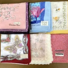 未使用　ブランドハンカチ　６枚セット　ディオール　ニナリッチ　他