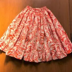 フラダンス用オレンジ花柄スカート（ハンドメイド）