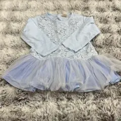 ⭐︎petit main⭐︎水色フラワーレース長袖ワンピース