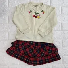 ホットビスケッツ110cm 長袖カットソーとキュロットセット