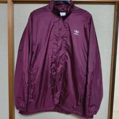 adidas ナイロンジャケット コーチジャケット 赤系 Oサイズ