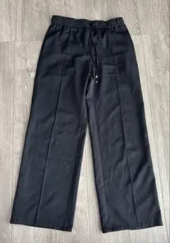 黒 ワイドパンツ ゴムウエスト GU Mサイズ