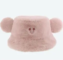 新品 ディズニー ハット ミッキーファーバケハ　もこもこピンク