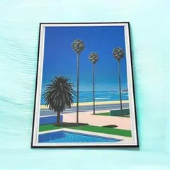 【額縁付き】 永井博（Hiroshi Nagai） A2ポスター プールサイド 永井博 POOLSIDE Small Art Piece (額付き) Hiroshi Nagai -の商品詳細